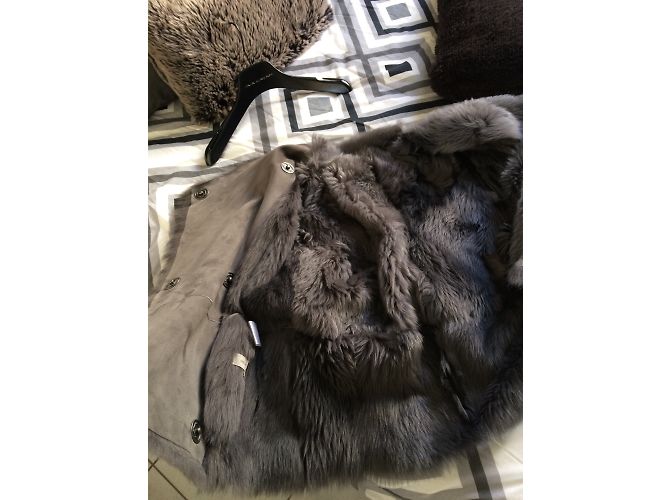 Gerard Darel Lammfelljacke Grau M - Ansicht 4