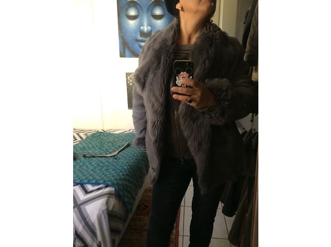 Gerard Darel Lammfelljacke Grau M - Ansicht 7