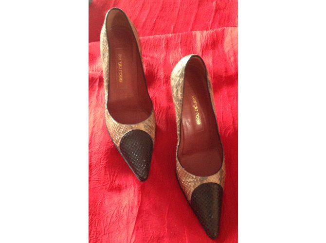 Sergio Rossi Python Pumps Beige Schwarz Größe 38 Python drucken - Ansicht 4