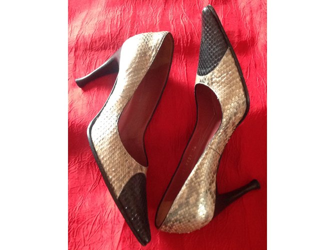 Sergio Rossi Python Pumps Beige Schwarz Größe 38 Python drucken - Ansicht 5