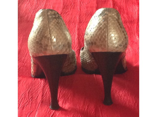 Sergio Rossi Python Pumps Beige Schwarz Größe 38 Python drucken - Ansicht 6