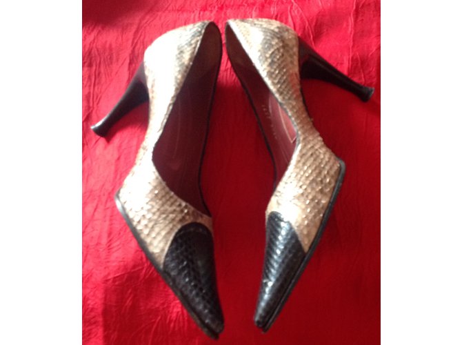 Sergio Rossi Python Pumps Beige Schwarz Größe 38 Python drucken - Ansicht 7