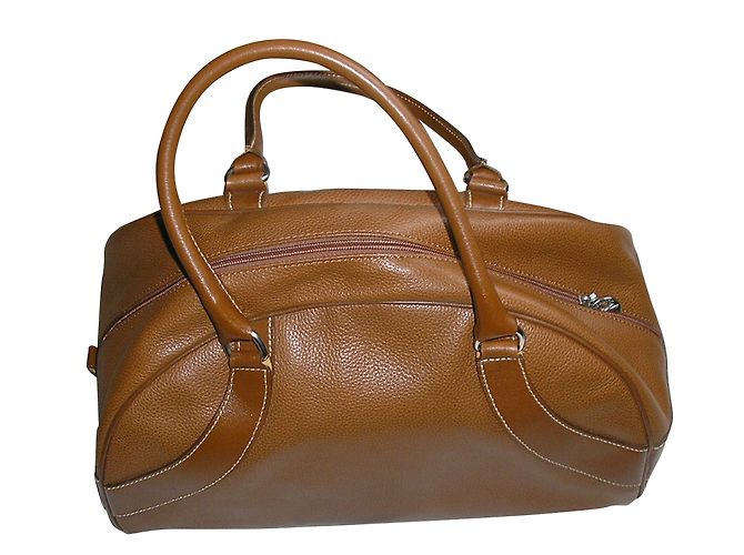 Borsa Bowling Longchamp in pelle color caramello - vista 2