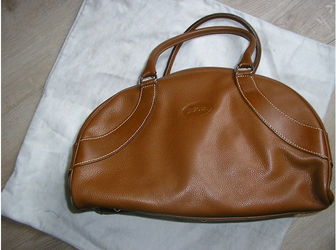 Borsa Bowling Longchamp in pelle color caramello - vista 3
