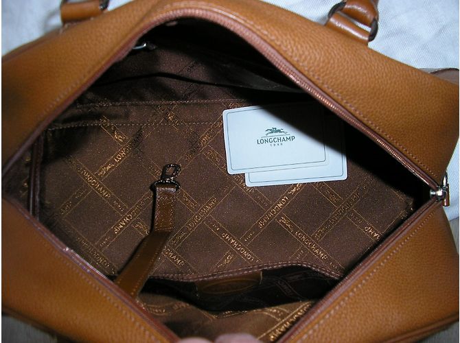 Borsa Bowling Longchamp in pelle color caramello - vista 6