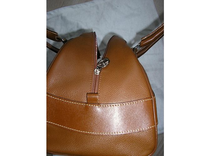 Borsa Bowling Longchamp in pelle color caramello - vista 8