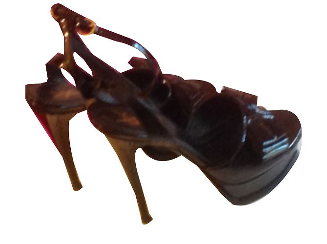 Décolleté Yves Saint Laurent in vernice nera Nero - vista 2
