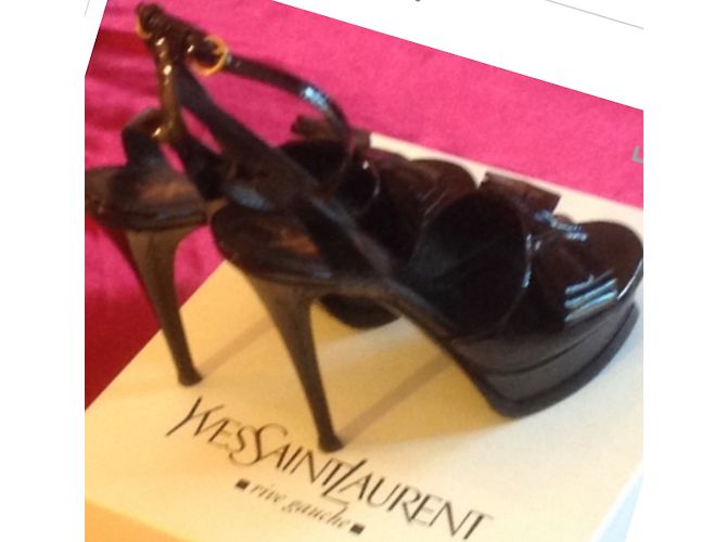 Décolleté Yves Saint Laurent in vernice nera Nero - vista 6