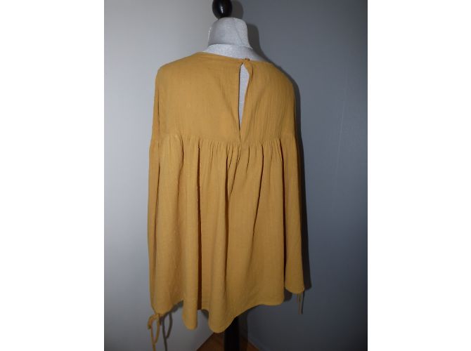Top Bel Air Taz in cotone senape e marrone chiaro - vista 10