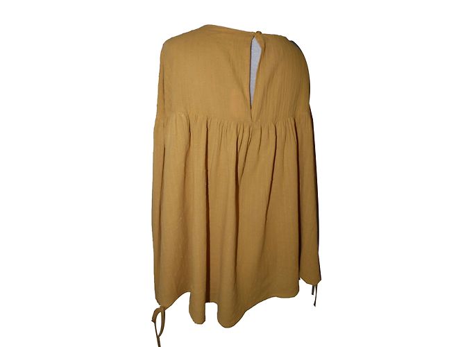 Top Bel Air Taz in cotone senape e marrone chiaro - vista 2