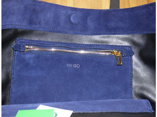 Borsa tote Kenzo Bike in velluto blu navy Nero - vista 8