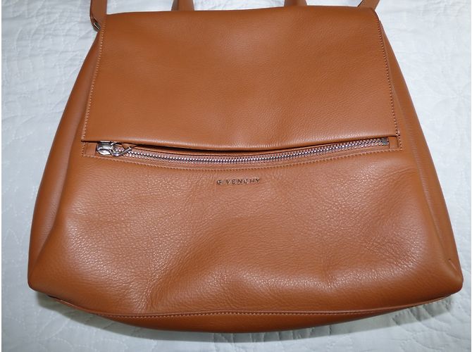 Borsa a spalla Givenchy Pandora in pelle marrone Caramello - vista 7