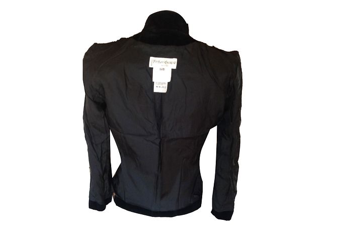 Blazer Yves Saint Laurent Nero e Oro in Velluto 40 D'oro - vista 2