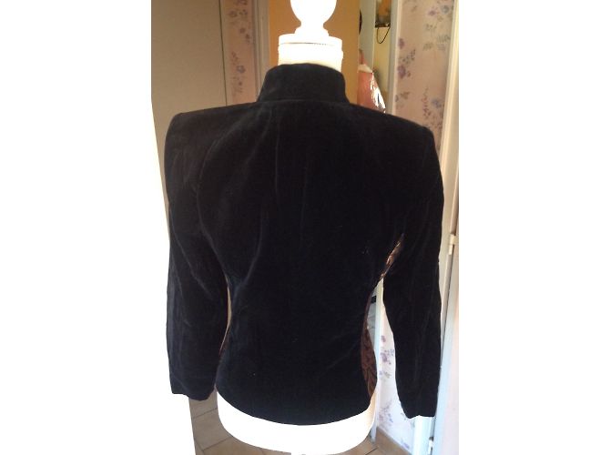 Blazer Yves Saint Laurent Nero e Oro in Velluto 40 D'oro - vista 6