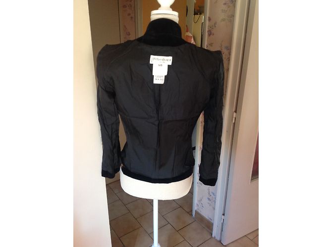 Blazer Yves Saint Laurent Nero e Oro in Velluto 40 D'oro - vista 8