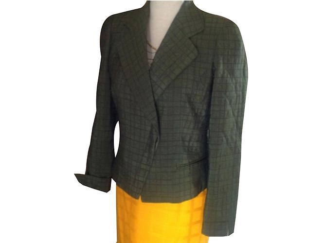 Blazer Armani Kaki de Seda Caqui - vista 2