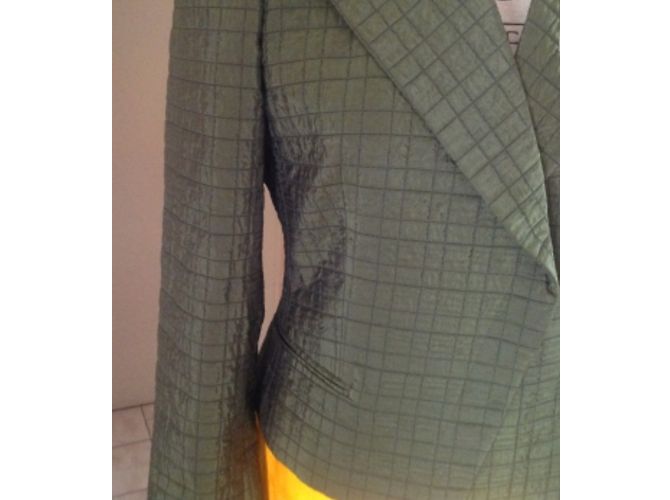 Blazer Armani Kaki de Seda Caqui - vista 3