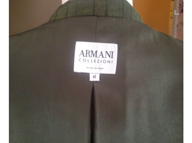 Blazer Armani Kaki de Seda Caqui - vista 7