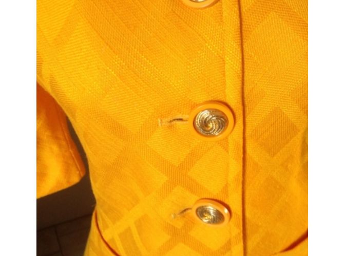 Blazer Yves Saint Laurent Giallo in Raso - vista 2