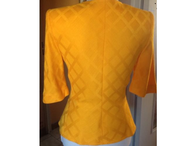 Blazer Yves Saint Laurent Giallo in Raso - vista 3