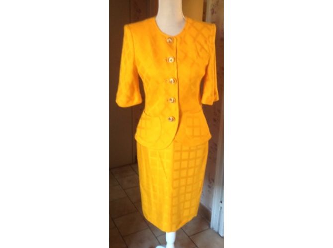 Blazer Yves Saint Laurent Giallo in Raso - vista 7