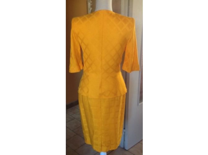 Blazer Yves Saint Laurent Giallo in Raso - vista 8