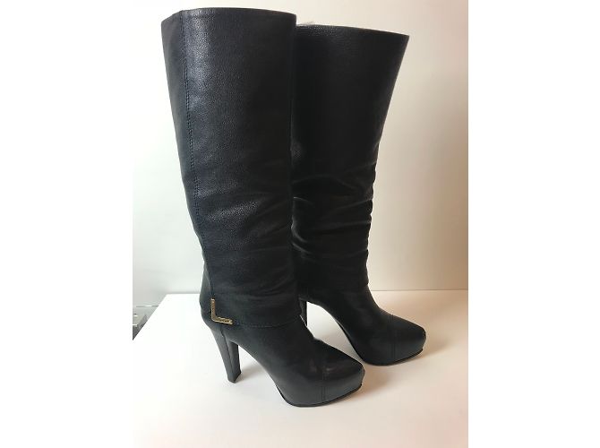 Botas Louis Vuitton de piel negra 37.5 Negro - vista 5