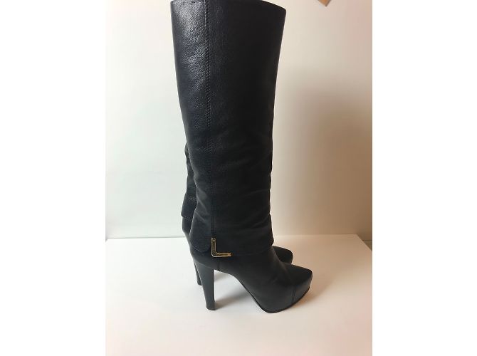 Botas Louis Vuitton de piel negra 37.5 Negro - vista 8