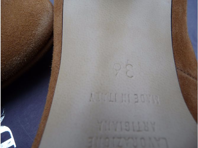 Autre Marque Décolleté DONNA PIU in camoscio cammello 36 Caramello - vista 7