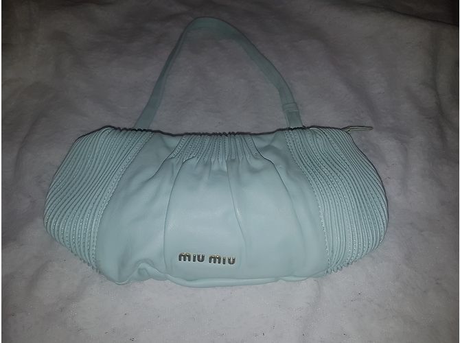 Borsa a mano Miu Miu in pelle blu - vista 12