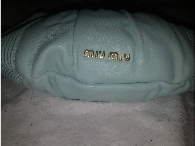 Borsa a mano Miu Miu in pelle blu - vista 15