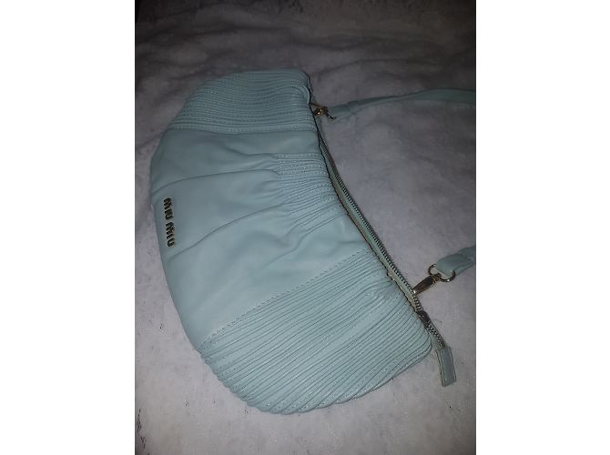 Borsa a mano Miu Miu in pelle blu - vista 16