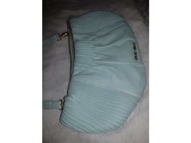 Borsa a mano Miu Miu in pelle blu - vista 18