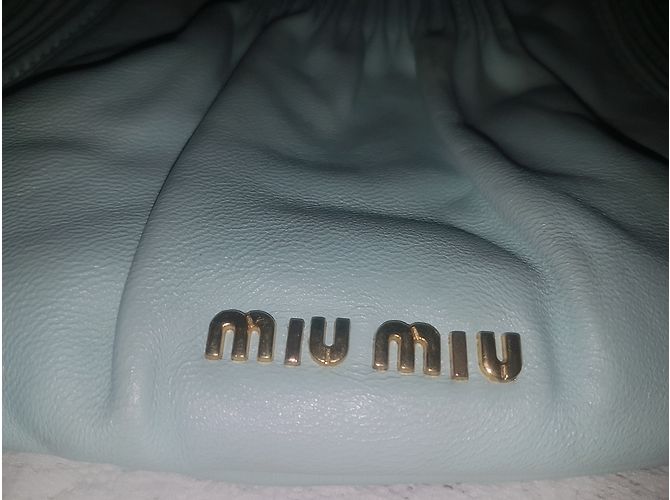 Borsa a mano Miu Miu in pelle blu - vista 2