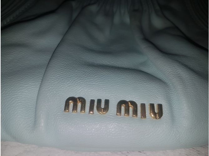 Borsa a mano Miu Miu in pelle blu - vista 20