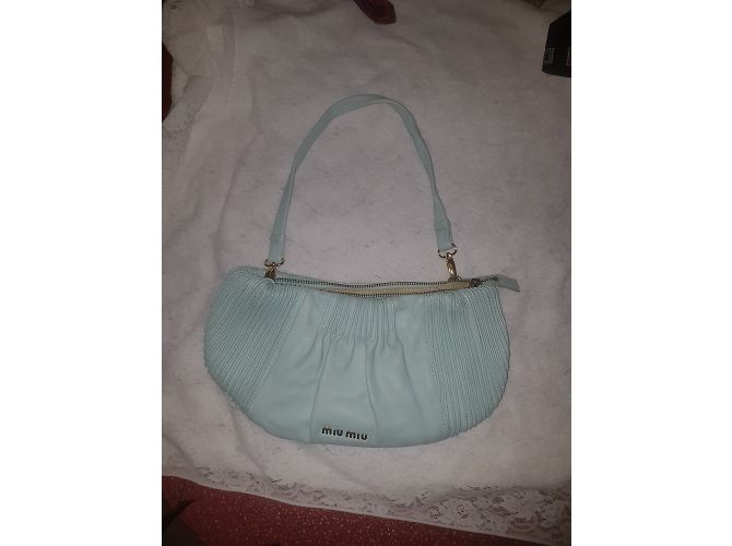 Borsa a mano Miu Miu in pelle blu - vista 22