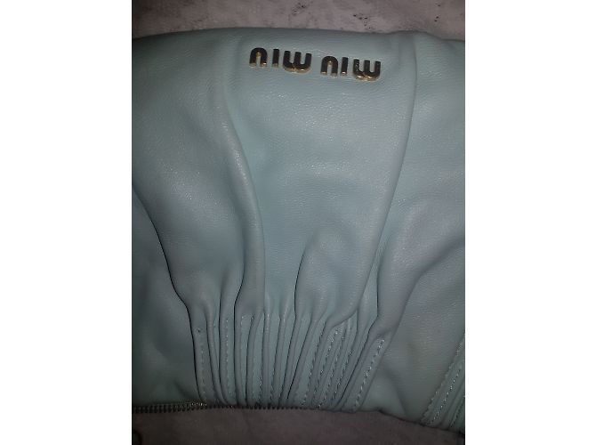 Borsa a mano Miu Miu in pelle blu - vista 24