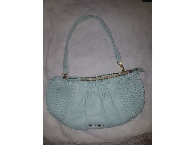 Borsa a mano Miu Miu in pelle blu - vista 8