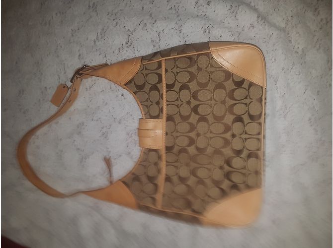 Borsa Coach in tela marrone - vista 10