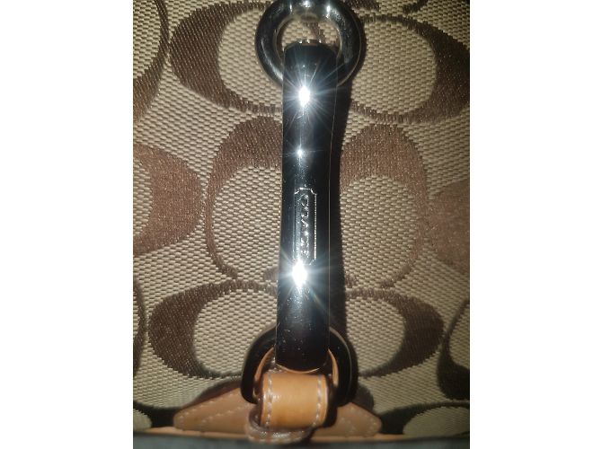 Borsa Coach in tela marrone - vista 13