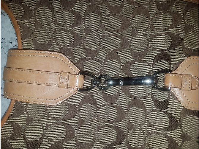 Borsa Coach in tela marrone - vista 2