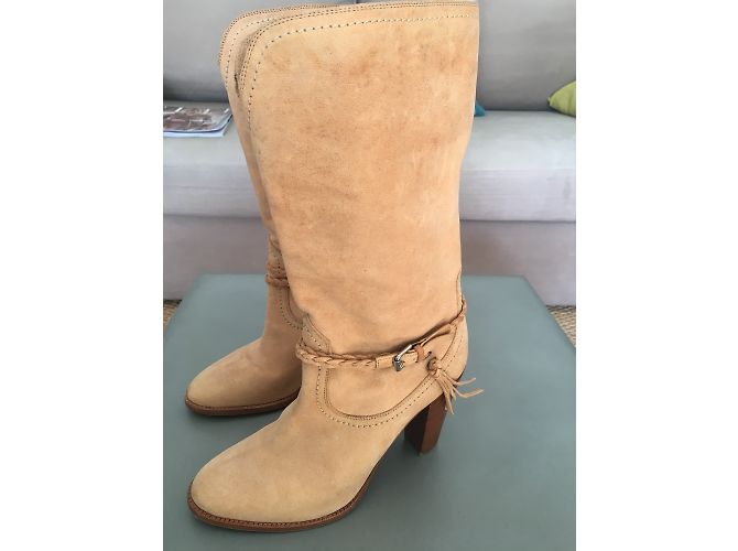 Botas Ralph Lauren de gamuza beige - vista 4