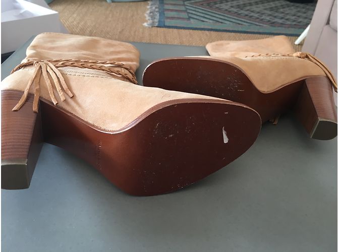 Botas Ralph Lauren de gamuza beige - vista 7