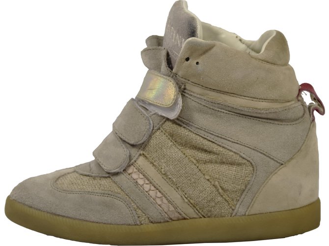 Baskets Serafini Manhattan Beige en Daim - vue 2