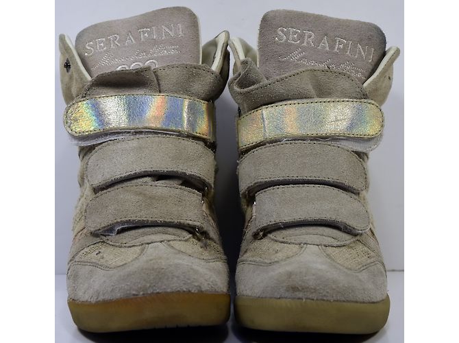 Baskets Serafini Manhattan Beige en Daim - vue 5