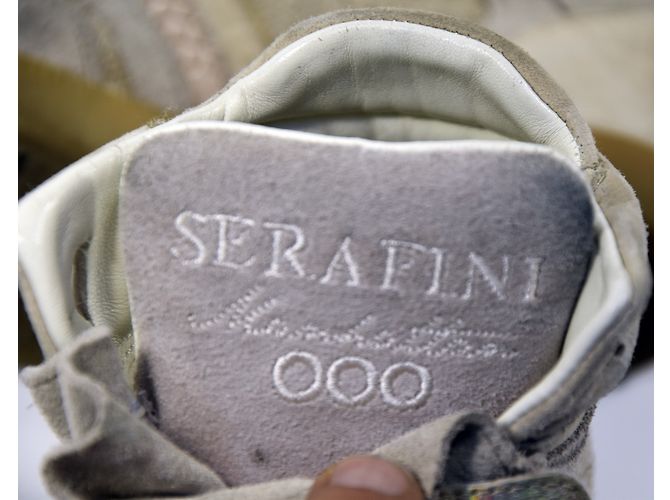 Baskets Serafini Manhattan Beige en Daim - vue 9