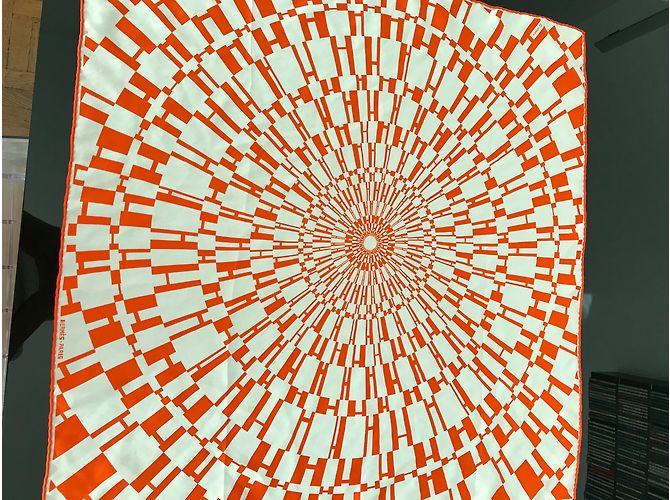 Hermès Lenços Laranja - vista 4