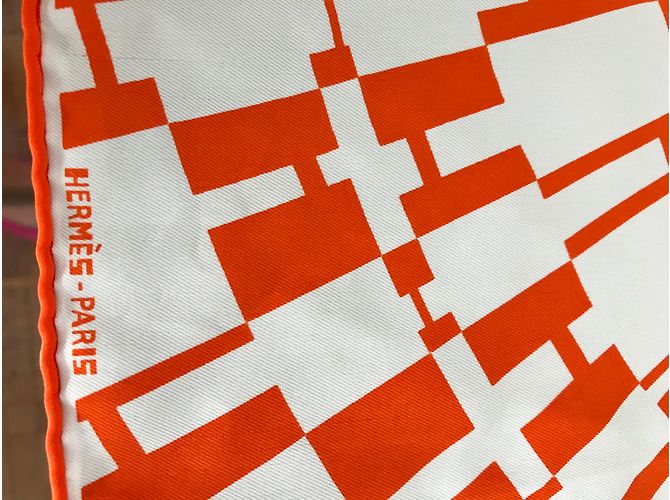 Hermès Lenços Laranja - vista 5