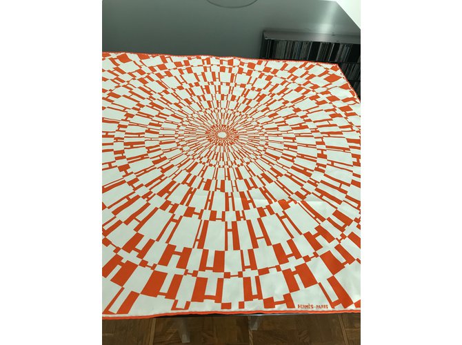 Hermès Lenços Laranja - vista 6