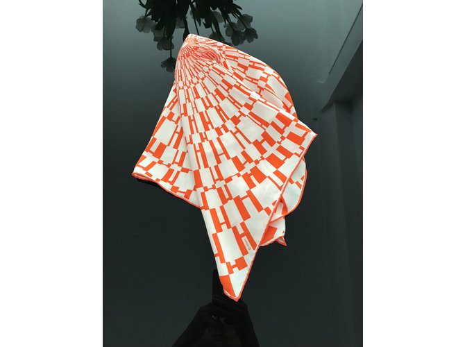 Hermès Lenços Laranja - vista 8